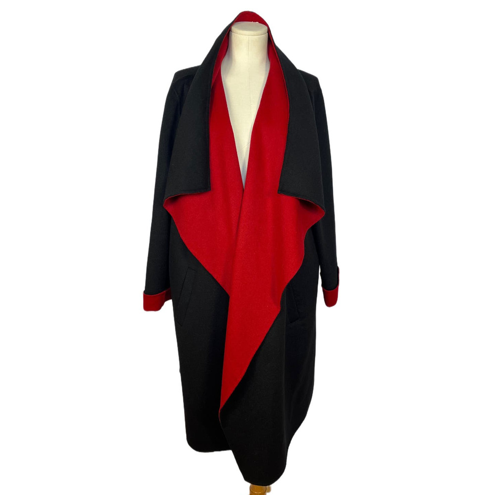 Lafayette Red and Black Coat | Bust 54 | Wool and Angora | Vintage